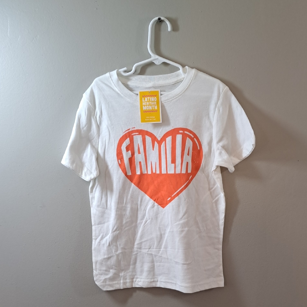 Well Worn White and Orange Short Sleeve Tees Casual Crew Neck